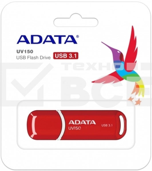 Флеш диск 64GB ADATA UV150, USB 3.0, Красный