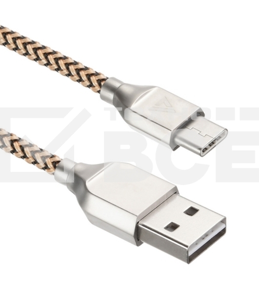 Кабель USB ACD-Titan Type-C ~ USB-A Нейлон, 1м, желто-черный (ACD-U927-C2Y)