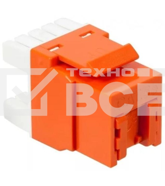 Модуль Keystone, RJ45, кат.5E, UTP, 180 градусов, со встроенной шторкой, оранжевый