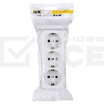 Розетка Iek ERO31-K01-16-DC РС23-3-ОБ 3местн. с з/к 16А откр.уст. ОКТАВА (белый), фото3