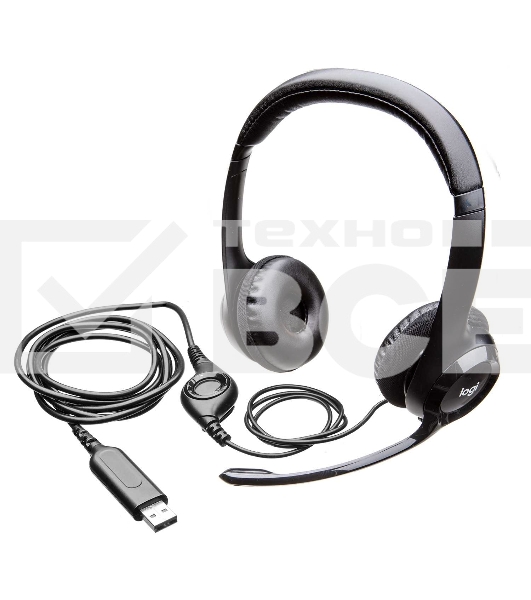 Гарнитура Logitech Headset Logitech H390 USB черный