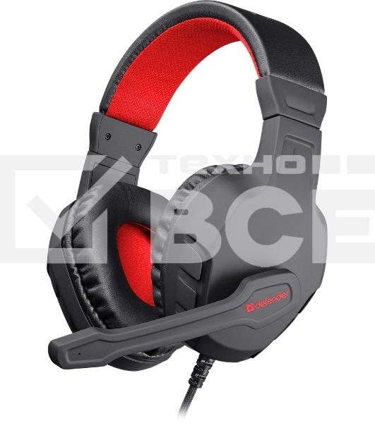 Гарнитура GAMING CUJO BLACK/RED 64505 Defender