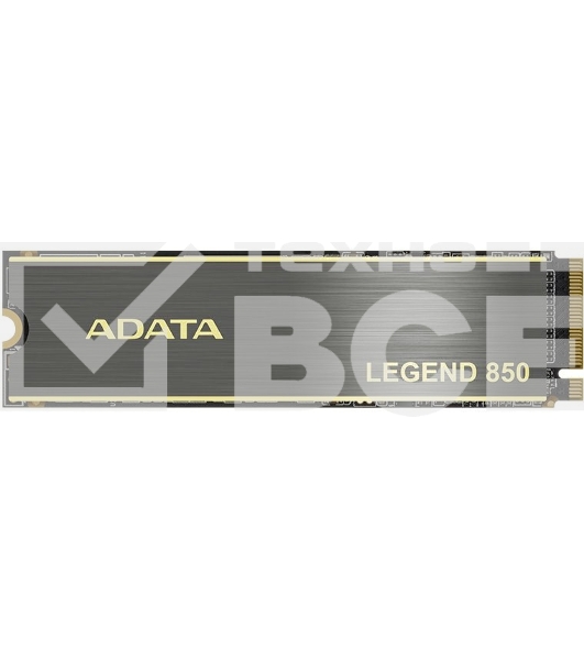 Накопитель SSD ADATA LEGEND 850, 1Tb, PCIe 4.0 x4, M.2 2280, NVMe, R/W 5000/4500, с радиатором
