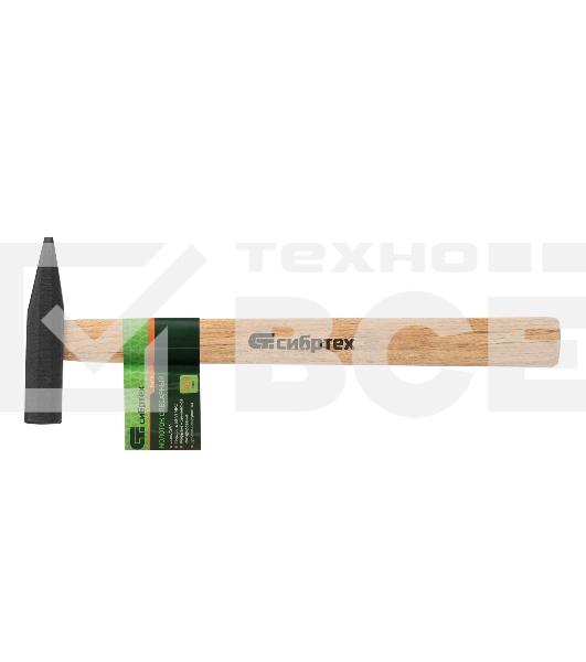 Молоток слесарный Сибртех, 300 г, квадратный боек, деревянная рукоятка