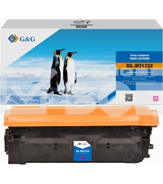Картридж лазерный G&G GG-W2123X (212X) пурпурный (10000 стр.) для HP Color LJ M554/M555/578 Enterprise