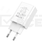 Зарядное устройство с дисплеем Hoco 18Вт, 3А, QC3.0/PD, 1хUSB, 1хType-C, C100A, белый, коробка, фото2