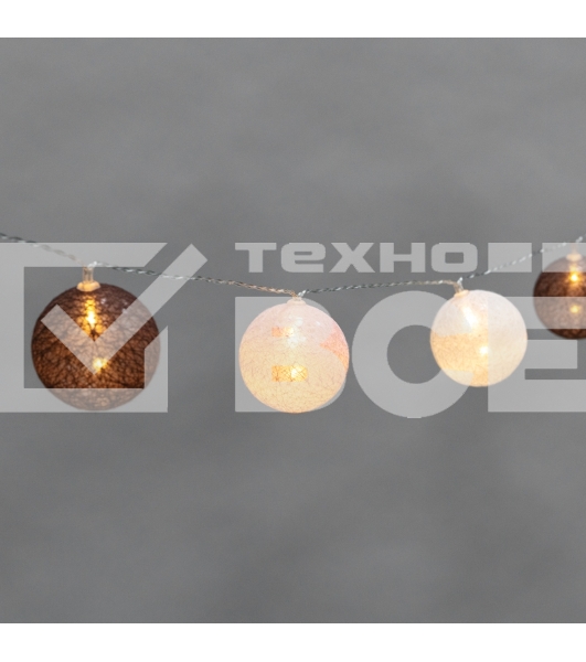 Тайские фонарики NEON-NIGHT Вельвет 3,5 м, 20 LED, прозрачный ПВХ, теплый белый, питание USB