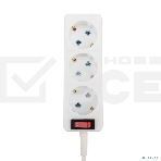 Удлинитель PROconnect 3 гнезда, 1.5 м, 3х0.75 мм², с/з, с кнопкой, белый, фото3