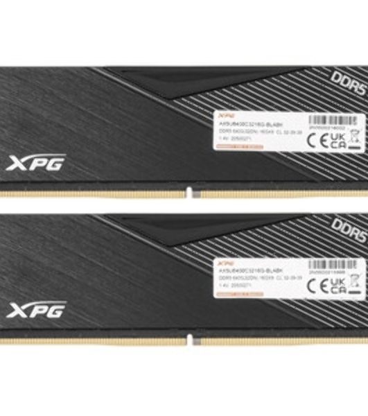 Оперативная память XPG Lancer, DDR5, 32GB (2x16GB), 6400MHz, CL32, DIMM, с радиаторами, черный