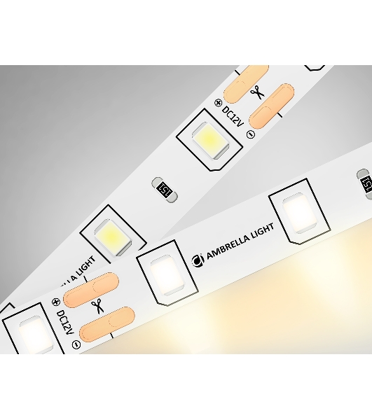 Светодиодная лента GS1001 2835 60Led/ 4.8W m/ 12V IP20 3000K/ 5000*8*1.2mm (2 конт.)