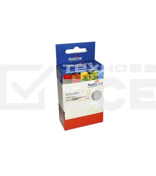 Картридж струйный PL-CLI-521C для принтеров Canon Pixma IP3600/IP4600/MP540/MP550/MP620/MP630/MP980 с чипом водн ProfiLine
