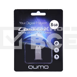 Флэш Диск USB 2.0 QUMO 8GB Cosmos QM8GUD-Cos Silver