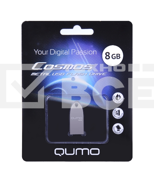 Флэш Диск USB 2.0 QUMO 8GB Cosmos QM8GUD-Cos Silver
