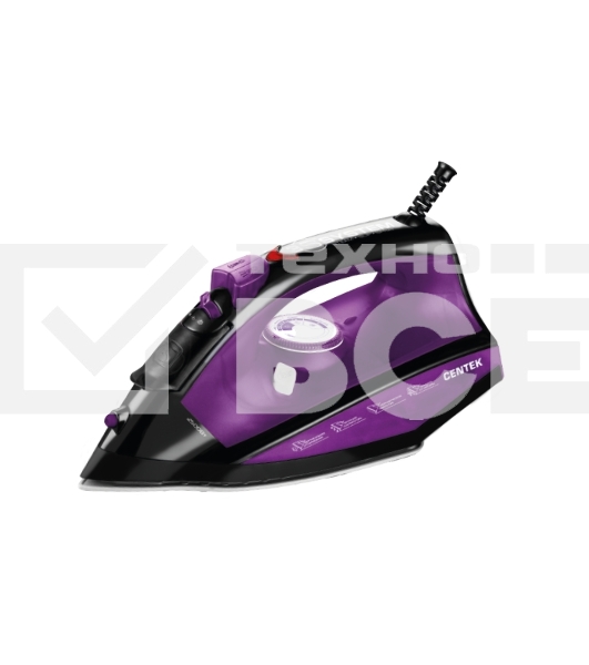 Утюг Centek CT-2355 VIOLET 2500Вт, керамическ подошва, 270мл, паровой удар, самоочистка, капля-стоп