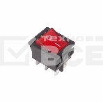 Выключатель клавишный 250V 15А (6с) ON-ON красный  с подсветкой  Rexant, фото 1