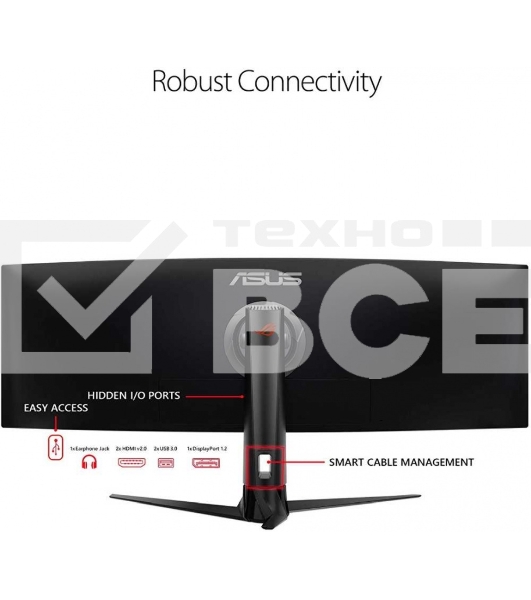 Монитор 49' ASUS ROG Strix XG49VQ VA 3840x1080, 144 Гц, 4 мс, 32:9, 450 кд/м2, 2xHDMI, 1хDP, изогнутый, черный