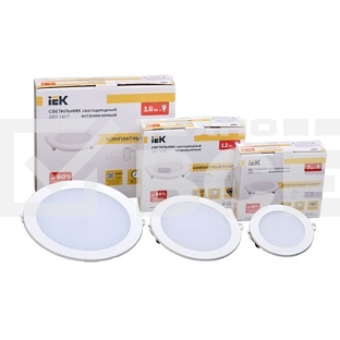 Светильник Iek LDVO0-1602-1-7-K02 ДВО 1602 белый круг LED 7Вт 4000К IP20 алюм. корпус, диам 120 мм