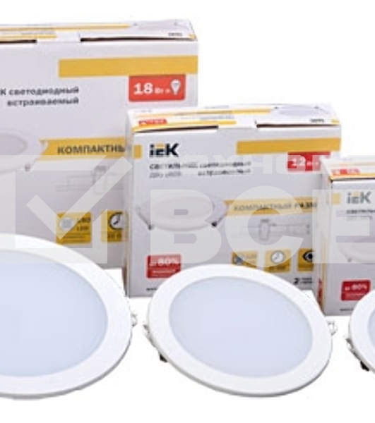 Светильник Iek LDVO0-1602-1-7-K02 ДВО 1602 белый круг LED 7Вт 4000К IP20 алюм. корпус, диам 120 мм