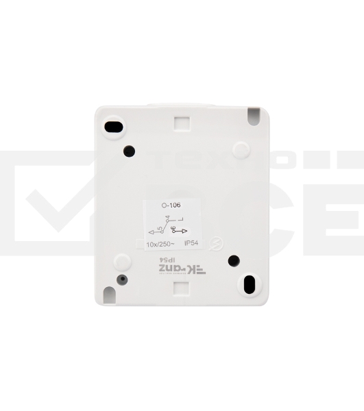 Переключатель проходной INDUSTRIAL IP54, о/у, белый KRANZ KR-78-0836