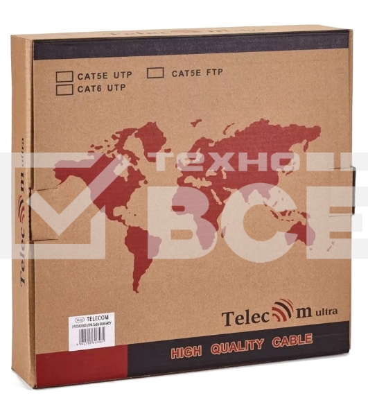 Патчкорд литой 'Telecom' UTP кат.5e 50,0м серый