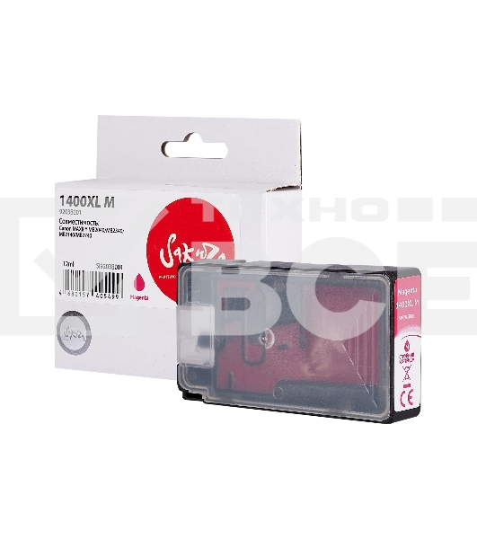Струйный картридж Sakura 9203B001 (1400XL M) для Canon, пурпурный, 12 мл., 900 к.