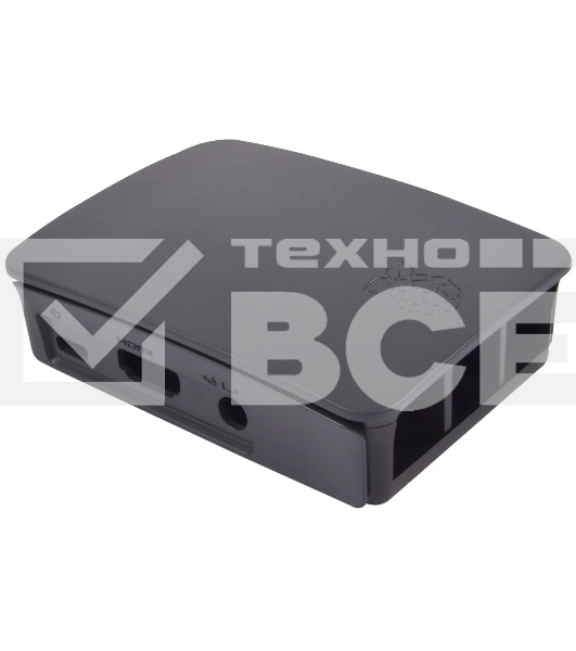 Корпус Raspberry Pi 3 Model B , 2-piece black case ASM-1900040-21, совместим с креплением VESA Mount (103-4300)