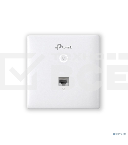 Точка доступа TP-Link Omada AC1200 wireless MU-MIMO Gigabit wall-plate Access Point, 1 Gigabit downlink port, 1 gigabit uplink port, 802.3af/at PoE in, wall plate mounting, support standalone mode and controlled by Omada SDN controller (Software/hardware/
