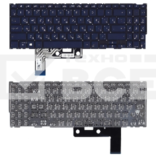 Клавиатура для ноутбука Asus ZenBook UX533F темно-синяя с белой подсветкой