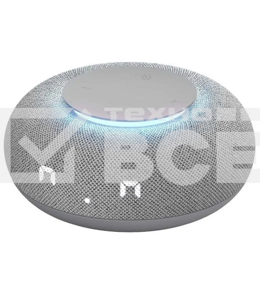 Умная колонка VK Капсула Мини 5Вт, с голосовым ассистентом Маруся, с LED-часами, светло-серый