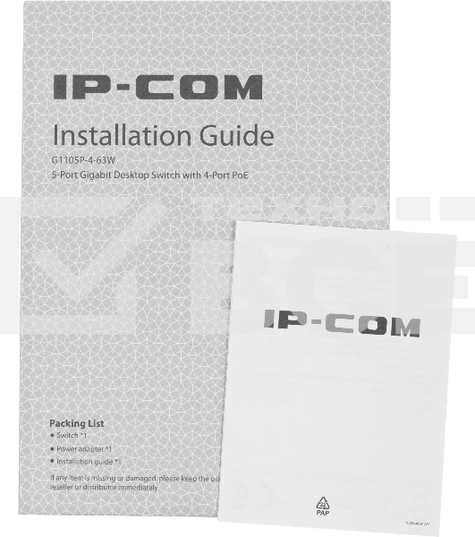Коммутатор 5PORT 10/100/1000M G1105P-4-63W IP-COM