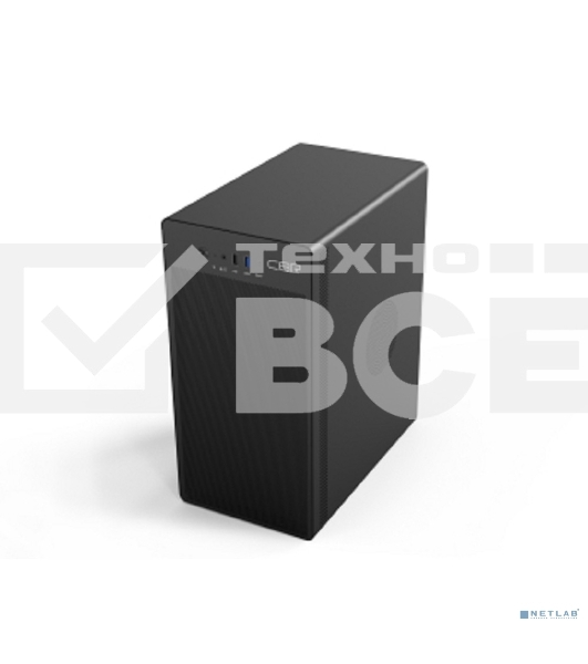 Компьютерный корпус CBR PCC-MATX-V285-WPSU черный mATX, Minitower V285, без БП, 1*USB 3.0 Type-C, 1*USB 3.0, 1*USB 2.0, HD Audio+Mic, кабель питания 1.2м