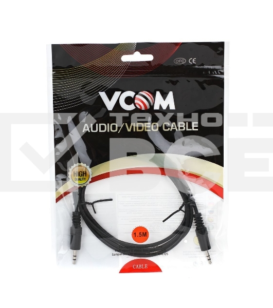 Кабель соединительный VCOM 3.5 Jack (M) - 3.5 Jack (M), стерео, аудио, 1.5м