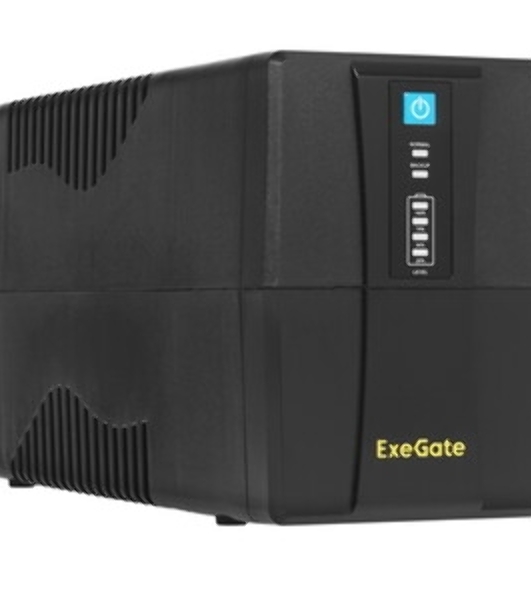 Источник бесперебойного питания ExeGate Power NB-650.LED.AVR.4C13 (650VA/390W, LED, AVR, 4*C13, батарея 12V 7Ah, черный)