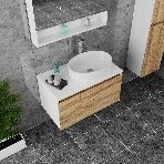 Комплект для ванной, 3 предмета (Тумба Bau Dream Blackwood 80, раковина BAU Nimb 50х36, смеситель для раковины высокий Hotel Still, нержавеющая сталь), фото9