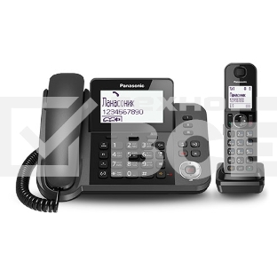 Телефон беспроводной (DECT) Panasonic KX-TGF320RUM серый металлик автооветчик АОН