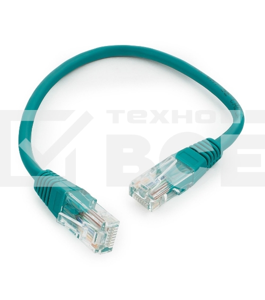 Патч-корд UTP Cablexpert кат.5e 0.25м, литой, многожильный (зелёный)