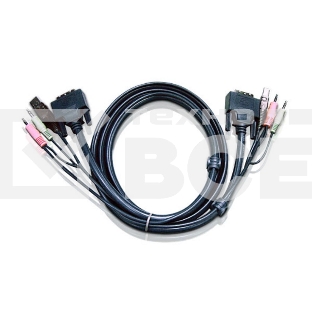 Кабель KVM USB(тип А Male)+DVI-D(Male)2хАудио(Male) (-) USB(тип B Male)+DVI-D(Male)+2хАудио(Male) 3м., черный. CABLE DVI/USB B/MC.SP-DVI/USB A 3M