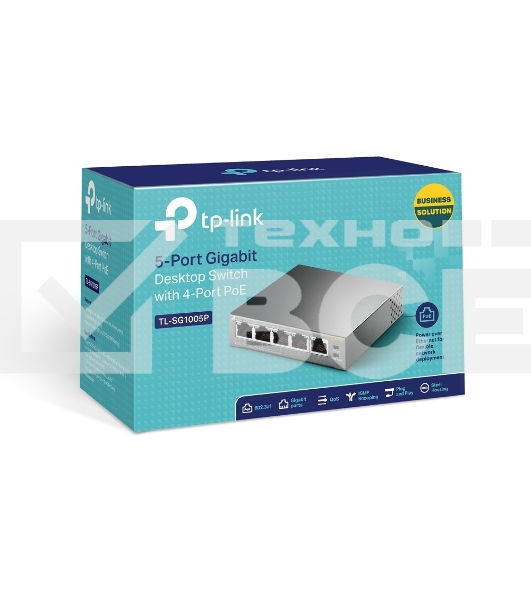 Коммутатор TP-Link SMBTL-SG1005P 5-портовый гигабитный настольный коммутатор с 4 портами PoE SMB 56W