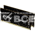 Оперативная память Kingston Fury Impact, DDR4, 16GB (2x8GB), 3200MHz, CL20, SO-DIMM, фото 1
