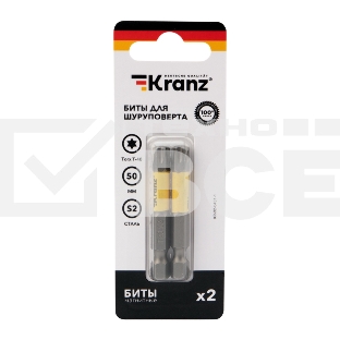 Бита для шуруповерта KRANZ Torx T40х50 мм (2 шт./уп.)