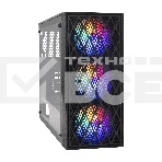 Компьютерный корпус Miditower ExeGate EVO-8243-NPX700 (ATX, БП 700NPX с вент 12 см, 2*USB+1*USB3.0, черный, 3 вент. с RGB подсветкой, боковая панель - закаленное стекло), фото 1