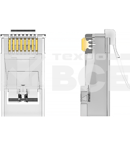 Коннектор Vention RJ45 (8p8c), UTP, cat. 6A, под витую пару (10шт.)