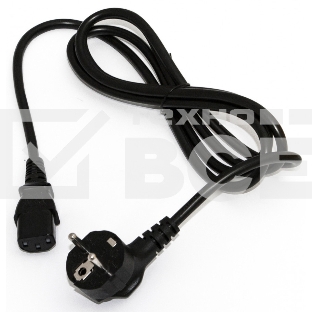 Кабель питания компьютера Hyperline PWC-IEC13-SHM-10-BK (Shucko+C13) (3x1.00), 10A, угловая вилка, 10 м 