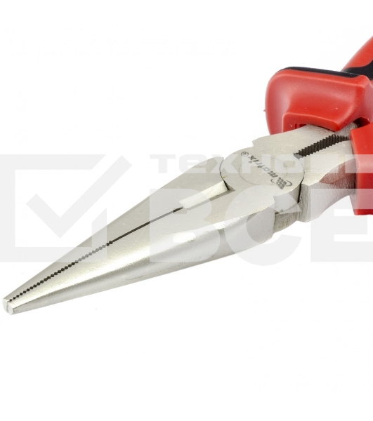 Длинногубцы MATRIX NICKEL, 160 мм, прямые никелированные, двухкомпонентные рукоятки 17164