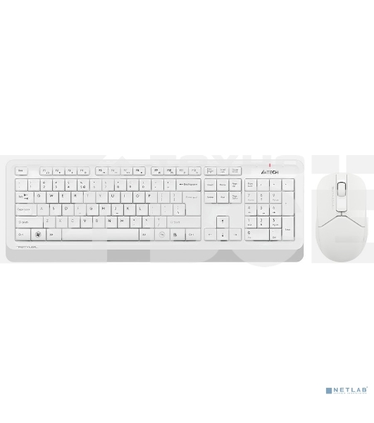 Клавиатура + мышь A4Tech Fstyler FG1012 клав:белый мышь:белый USB беспроводная Multimedia