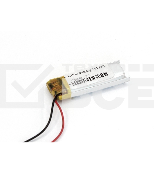 Аккумулятор Li-Pol (батарея) 5.5x12x30мм 2pin 3.7V/150mAh