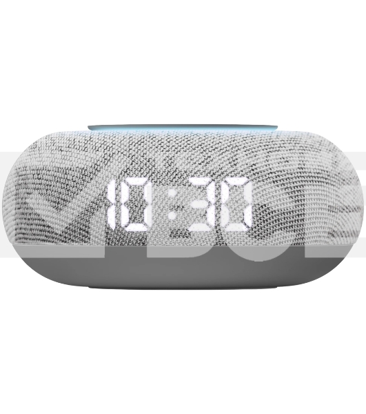 Умная колонка VK Капсула Мини 5Вт, с голосовым ассистентом Маруся, с LED-часами, светло-серый