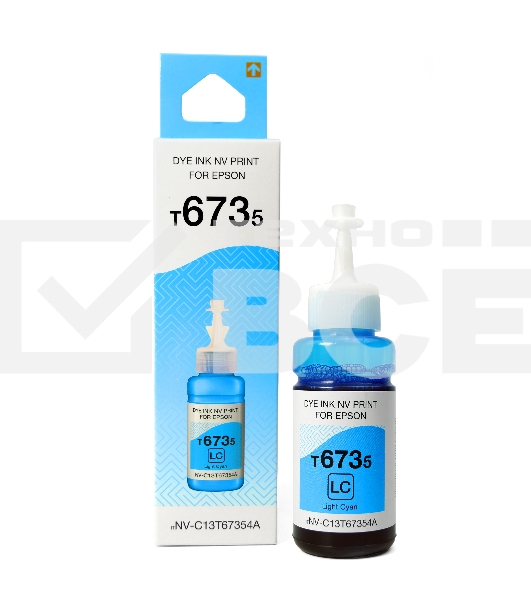 Чернила T6735 (NV-C13T67354A) для аппаратов Epson (70 ml) Light Cyan (в коробке) совместимые
