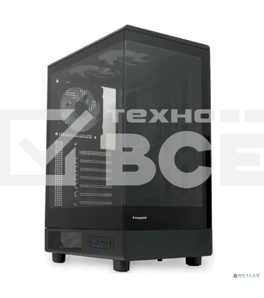 Компьютерный корпус HSPD F510, Panoramic Mid Tower, черный, TG, 0.5 SPCC, 3x120мм ARGb ATX, mATX, mITX 180/280/160мм 1x2.5', 1x3.5', 7xPCI 2xUSB-A 3.0 356x218x467мм