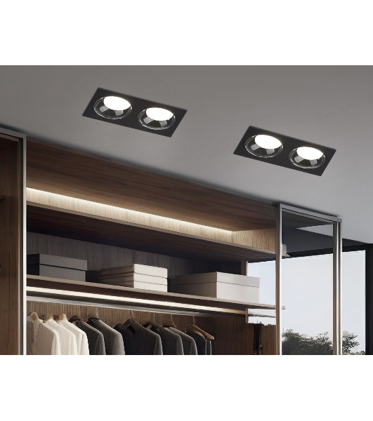 Светильник Ambrella light TN52344/2 SBK/GBK черный песок/черный глянец GX53 max 12W 220*115*25